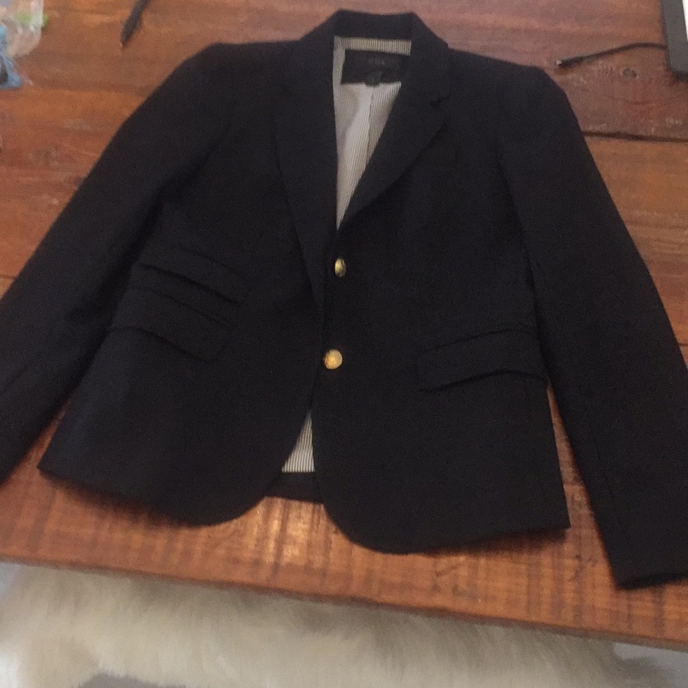 Sz 4 j crew schoolboy black wool blazer